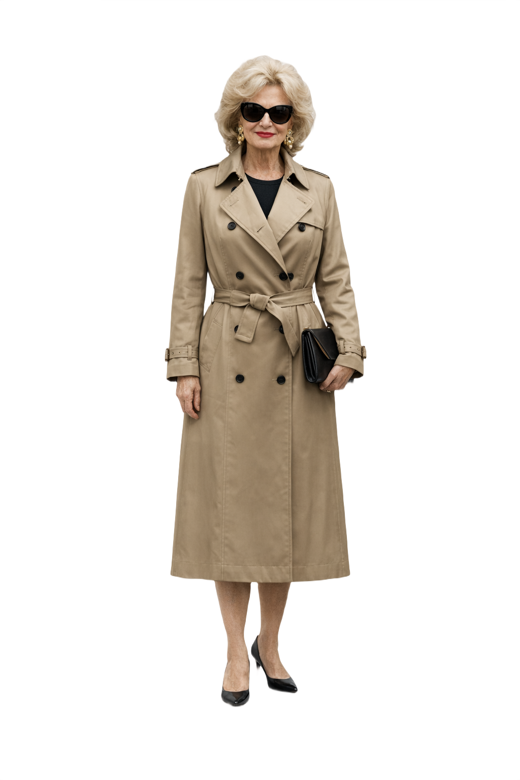 1980s Beige Cotton Trench Coat - Model