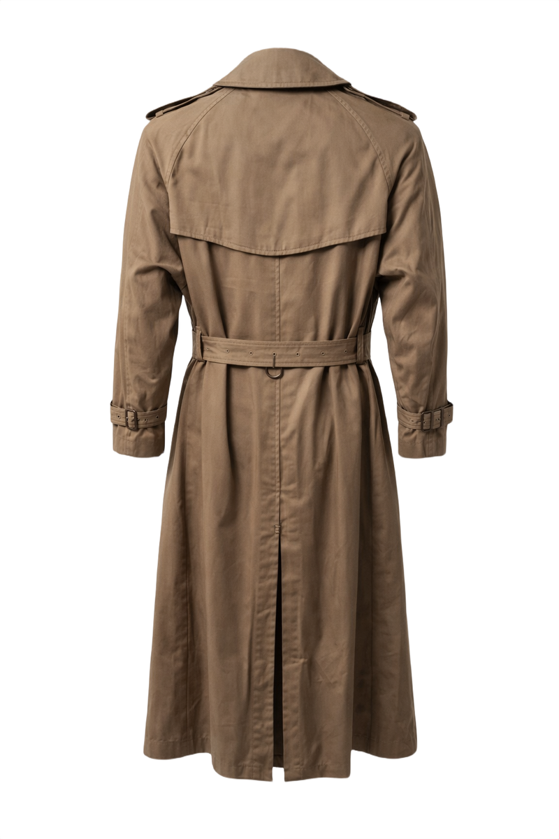 1980s Beige Cotton Trench Coat - Back View