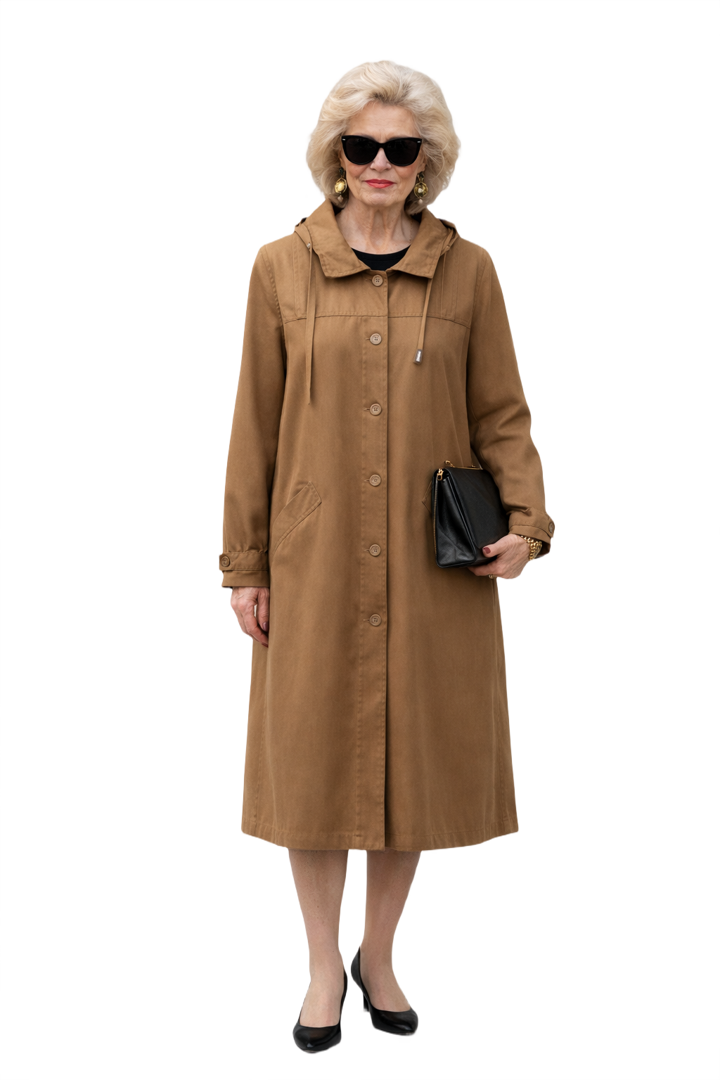 1980s Tan Cotton Coat - Model