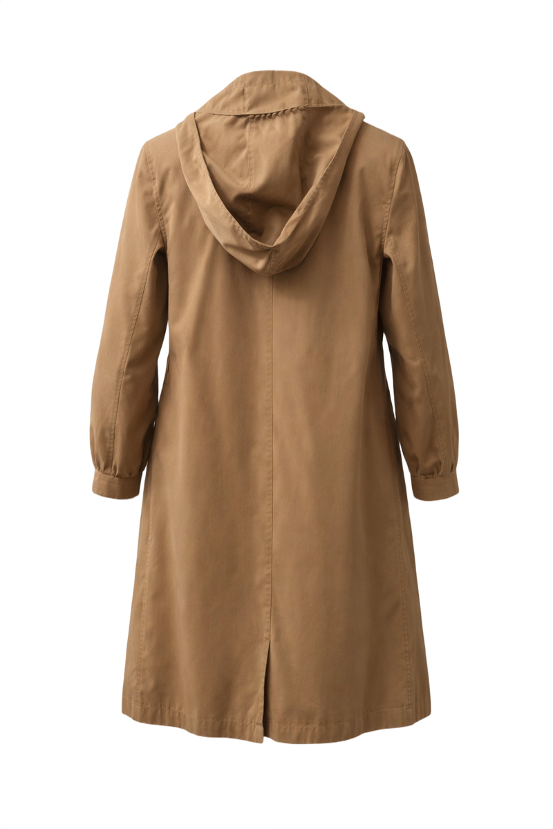 1980s Tan Cotton Coat - Back View
