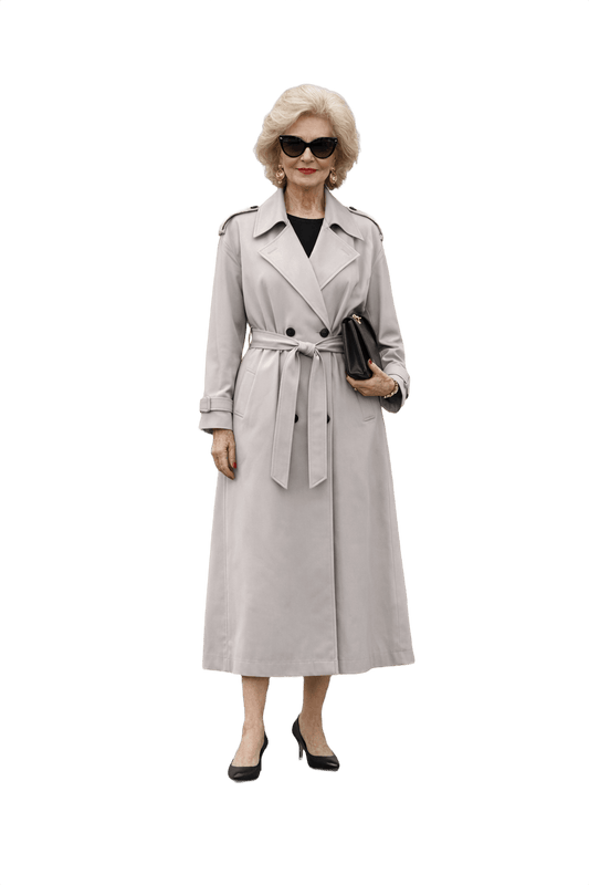 1980s Light Beige Cotton Blend Trench Coat - Model