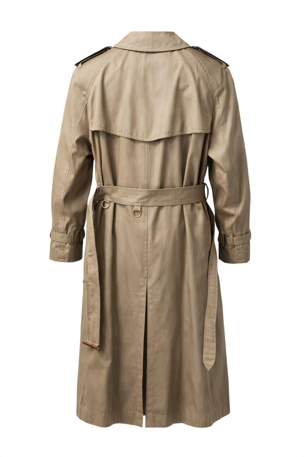 1980s Beige Cotton Trench Coat - Back View