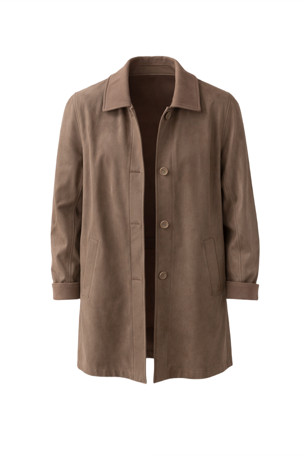 1980s Brown Cotton Coat - Front View