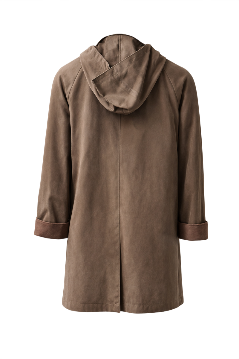 1980s Brown Cotton Coat - Back View