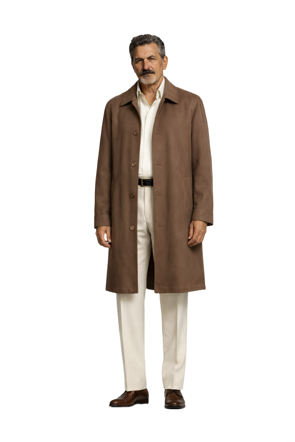1980s Brown Cotton Coat - Model