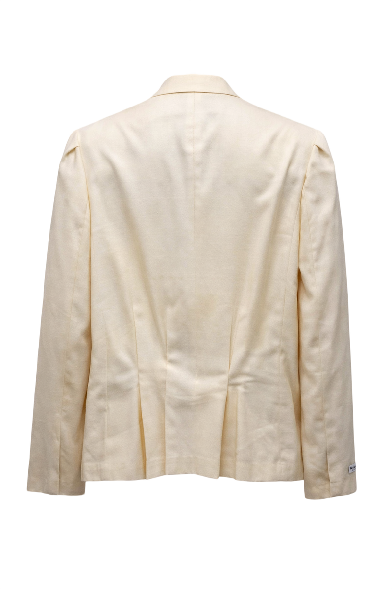 1980s Cream Wool Blazer - Back View