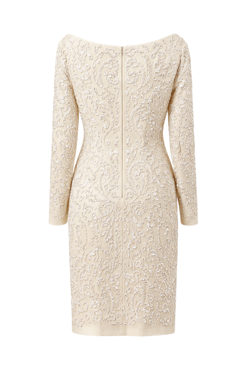 1950s Cream Cotton Dress - Back View