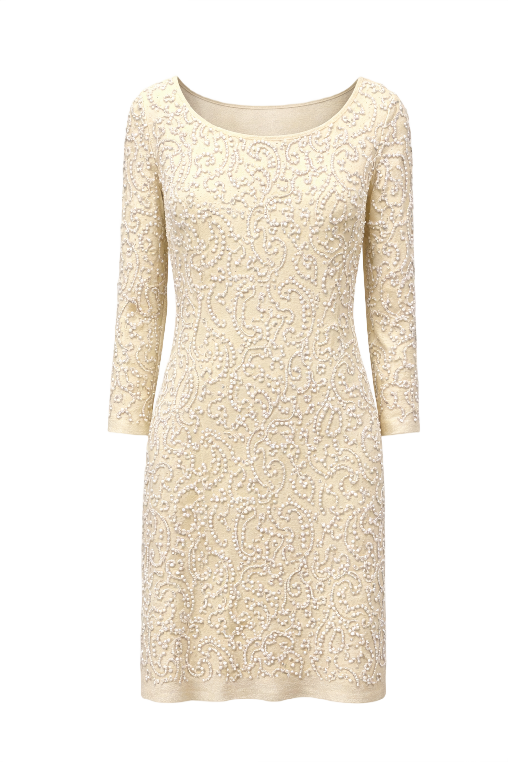 1950s Cream Cotton Dress - Front View
