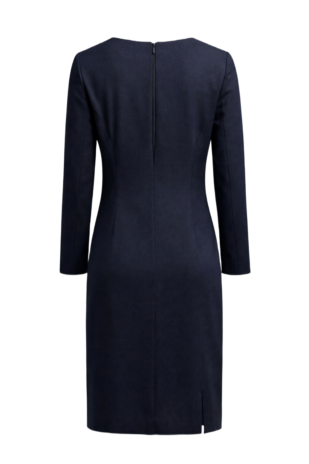 1990s Black Wool Dress - Back View