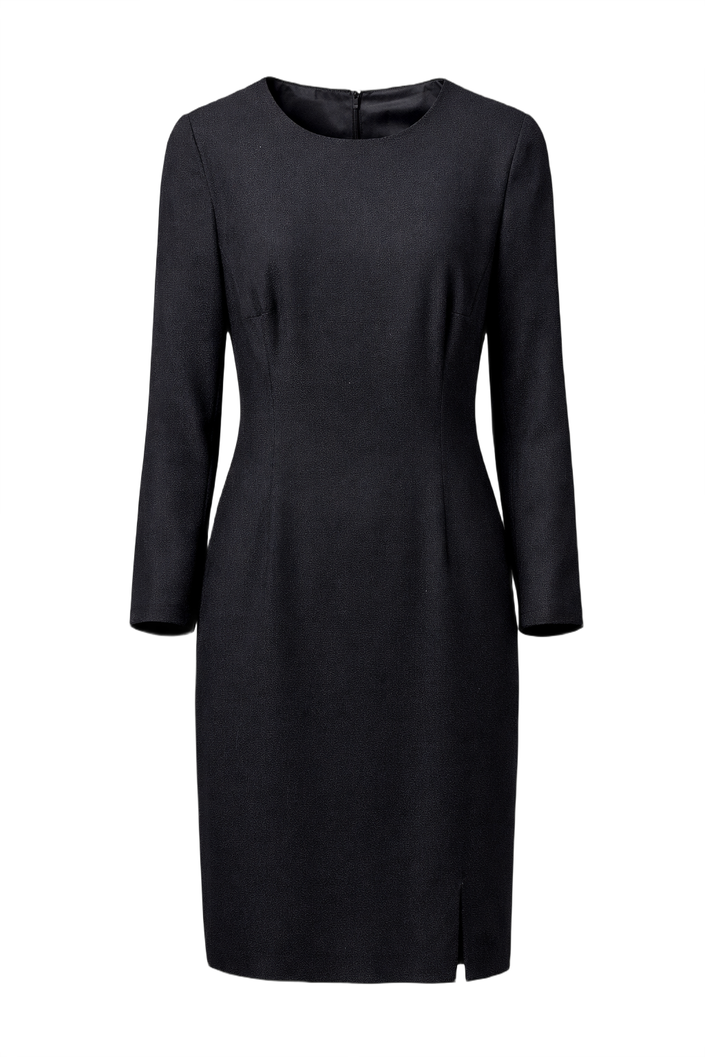 1990s Black Wool Dress - Front View