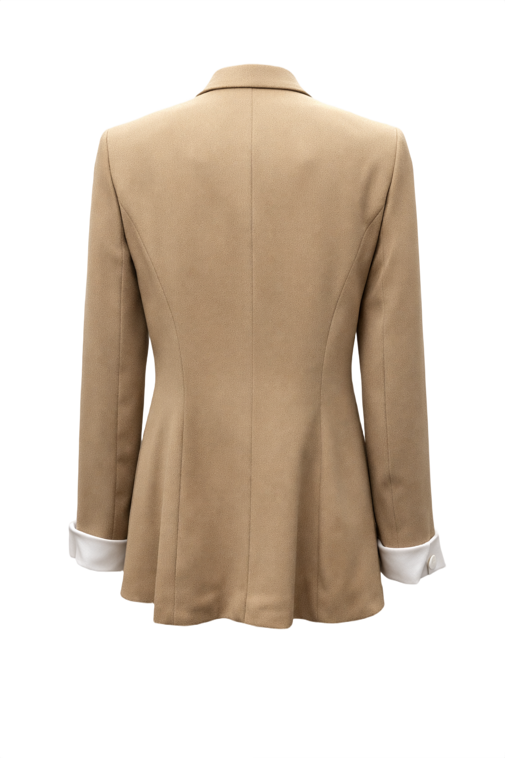 1980s Beige Smooth Blazer - Back View