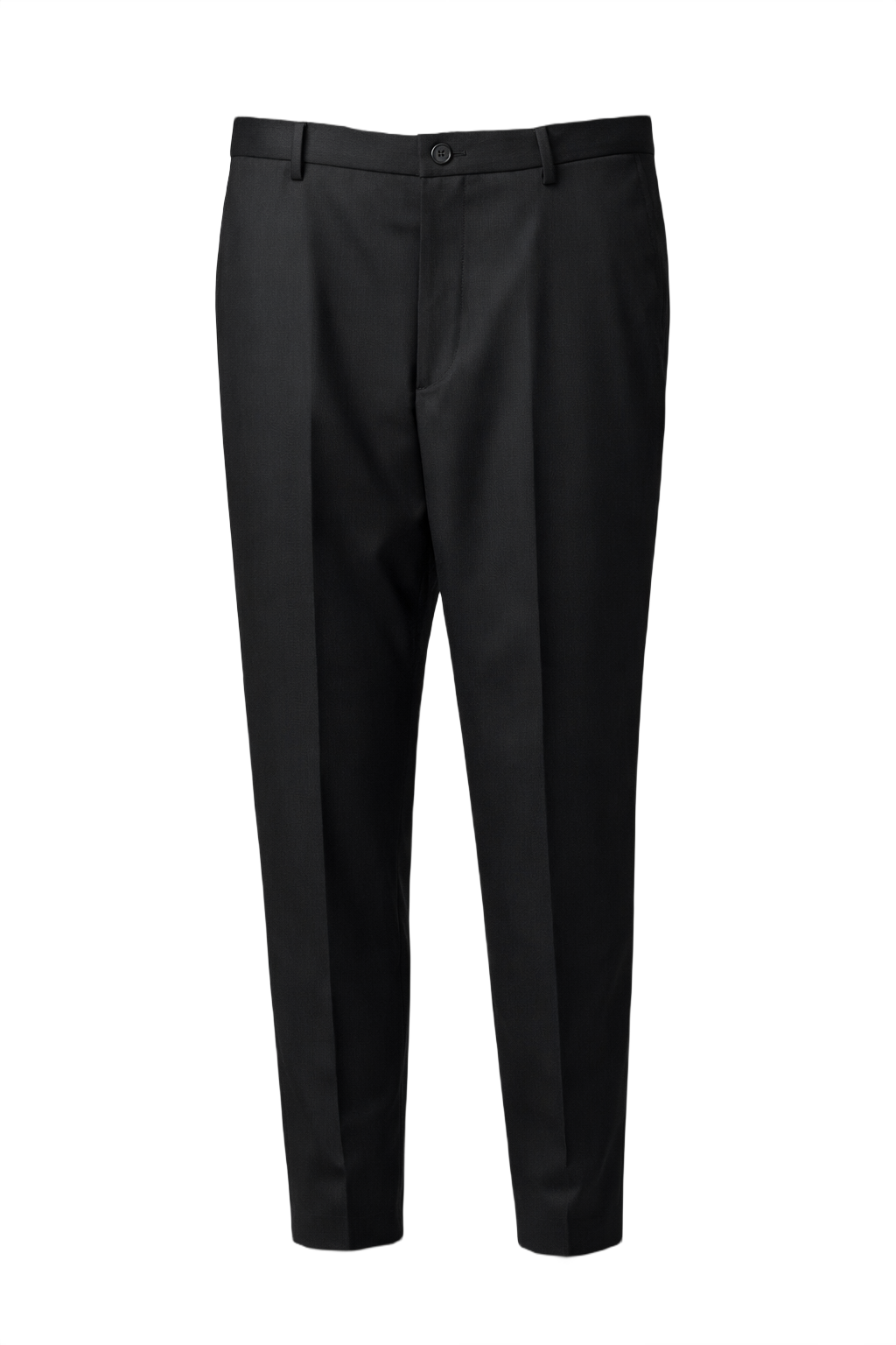 1990s Black Wool-Blend Trousers - Front View