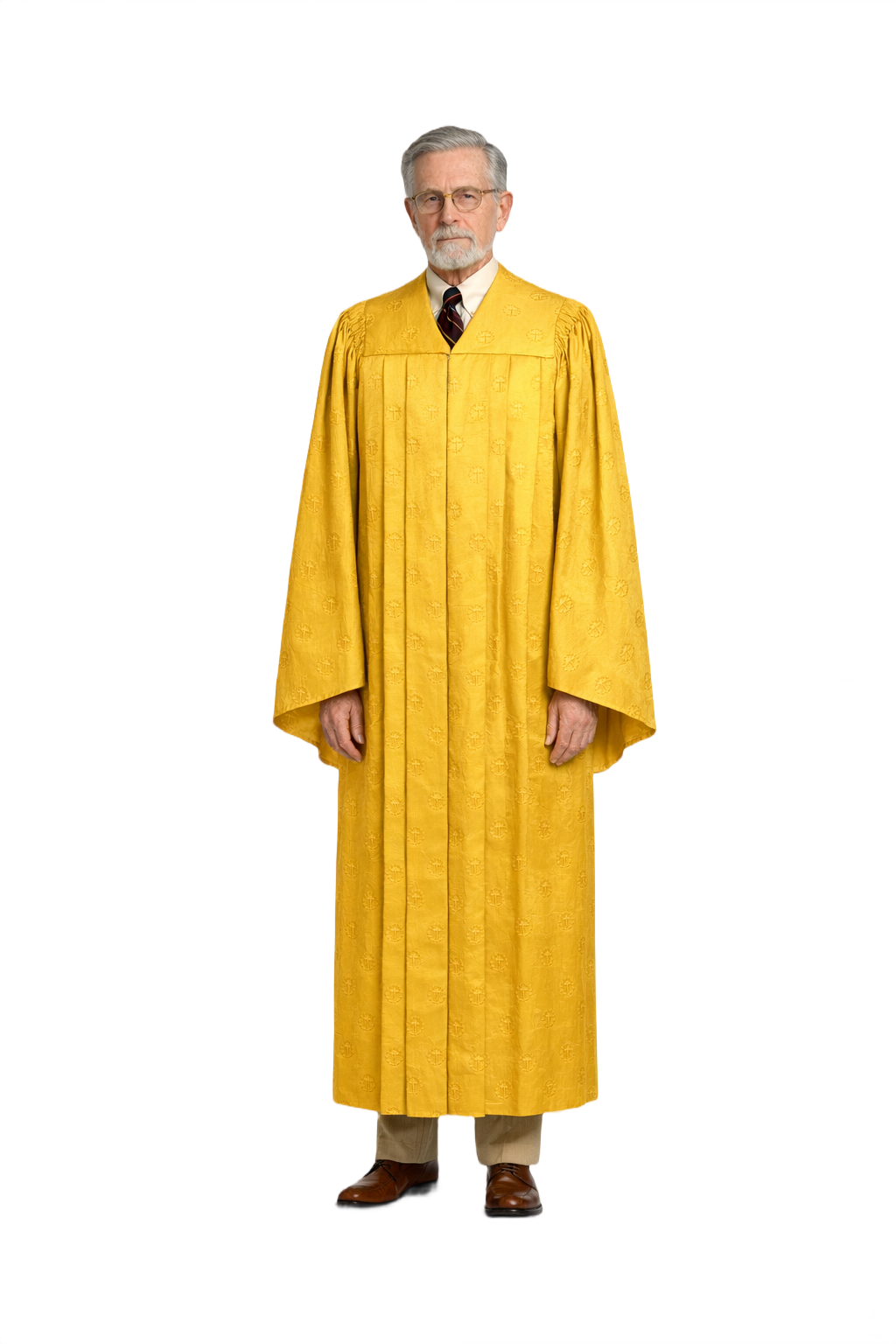 1950s Golden Yellow Silk-like Robe - Model