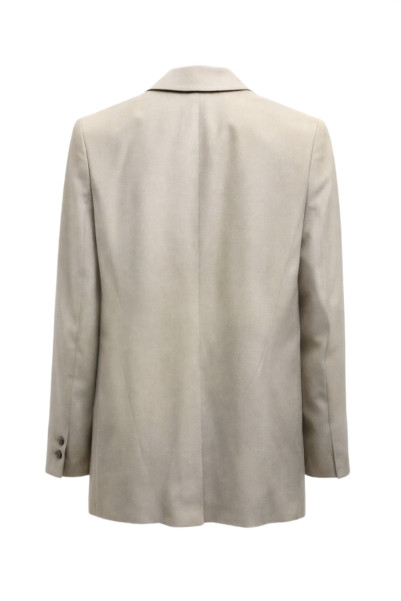 1980s Beige Wool Blazer - Back View