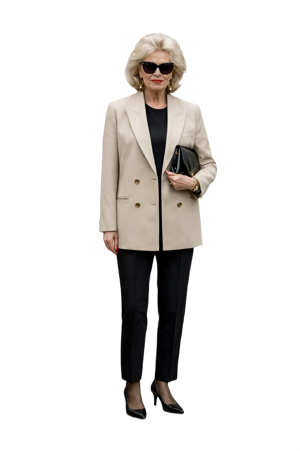 1980s Beige Wool Blazer - Model
