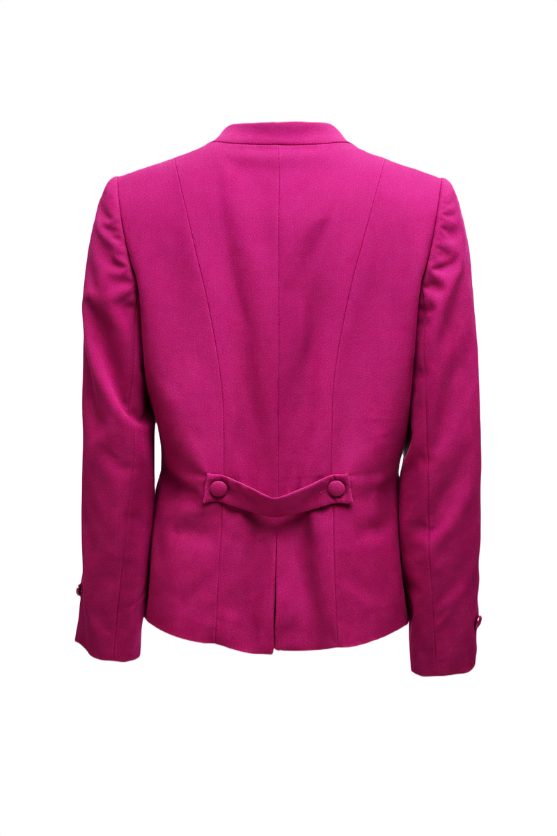 1980s Fuchsia Wool Blazer - Back View