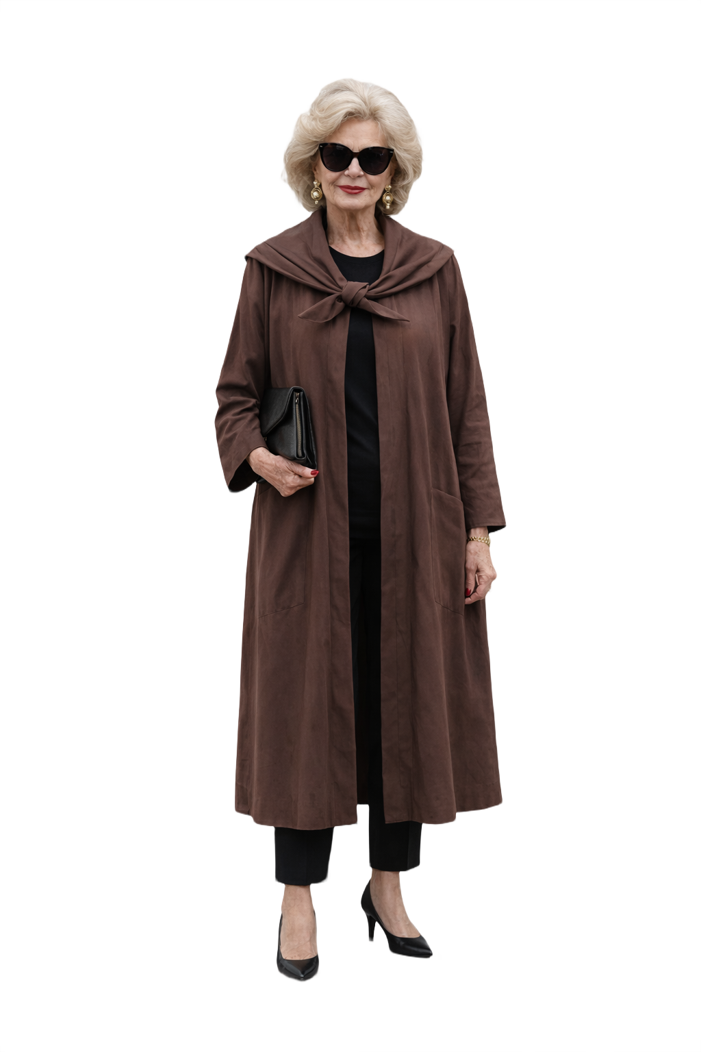 1980s Brown Cotton Coat - Model