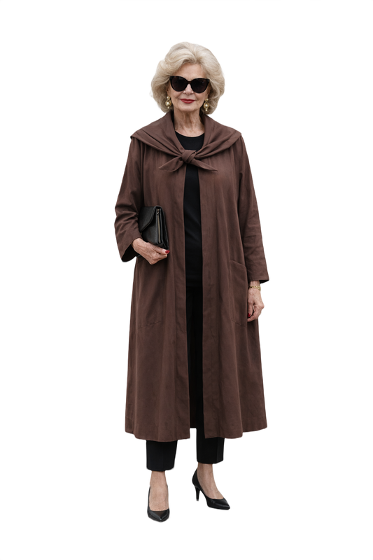 1980s Brown Cotton Coat - Model