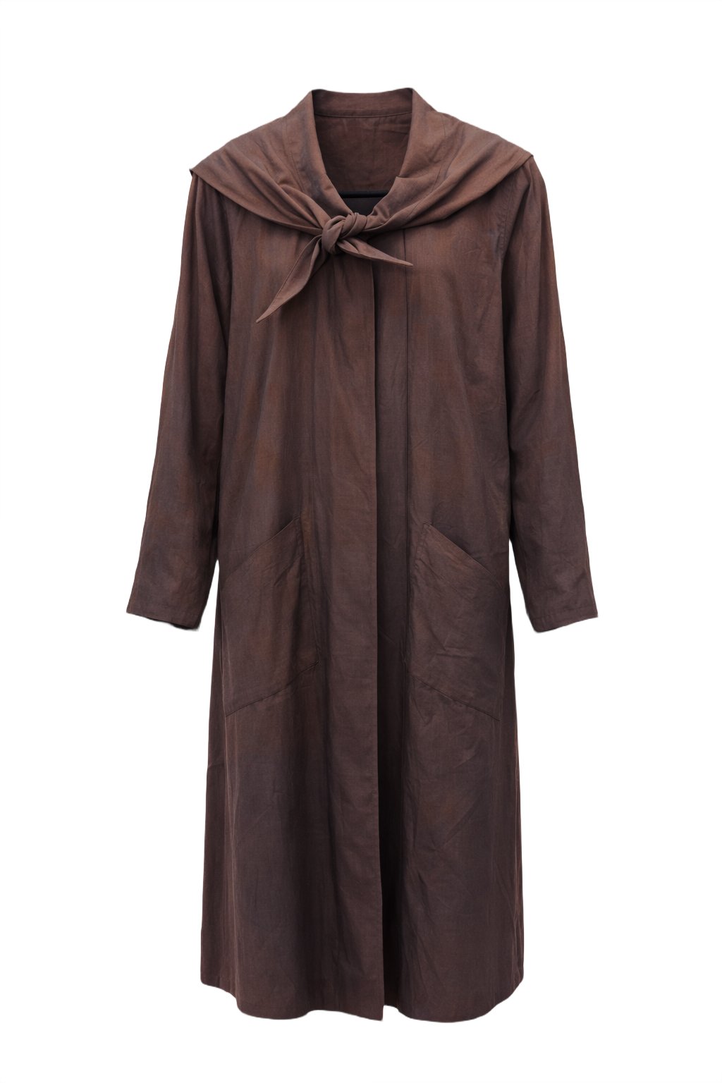 1980s Brown Cotton Coat - Front View