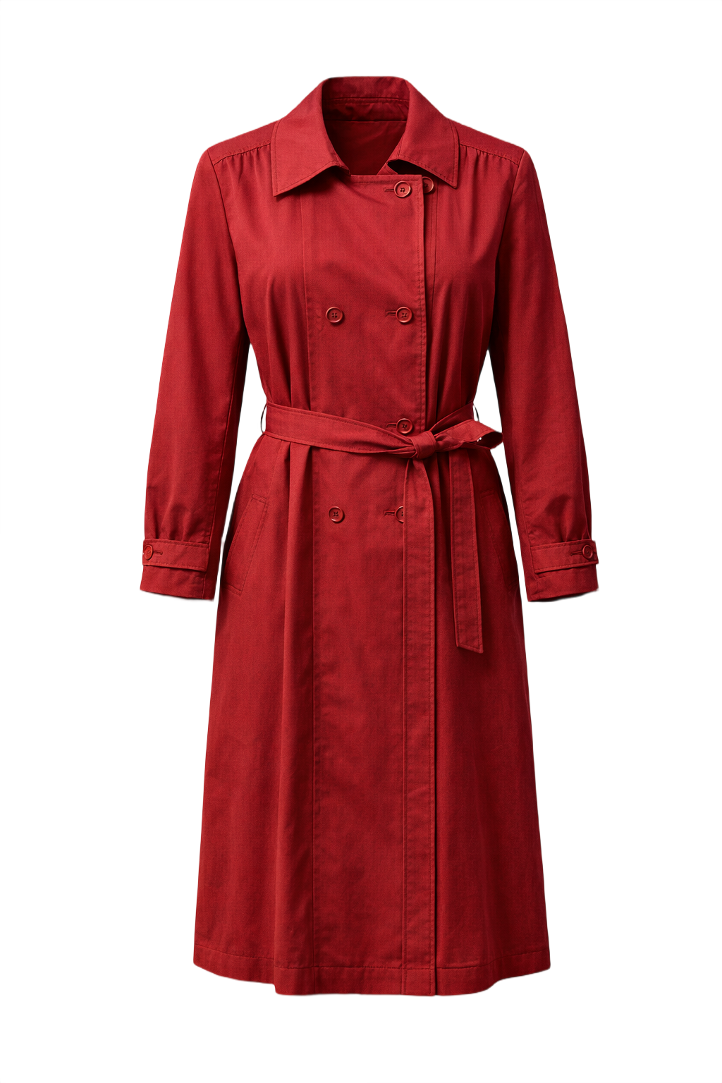 1980s Deep Fuchsia Cotton Coat - Front View