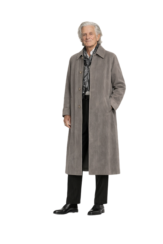 1980s Grey Cotton Trench Coat - Model