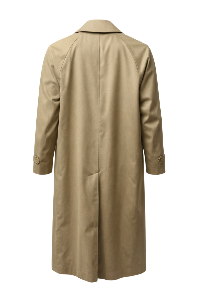 1980s Khaki Cotton Coat - Back View