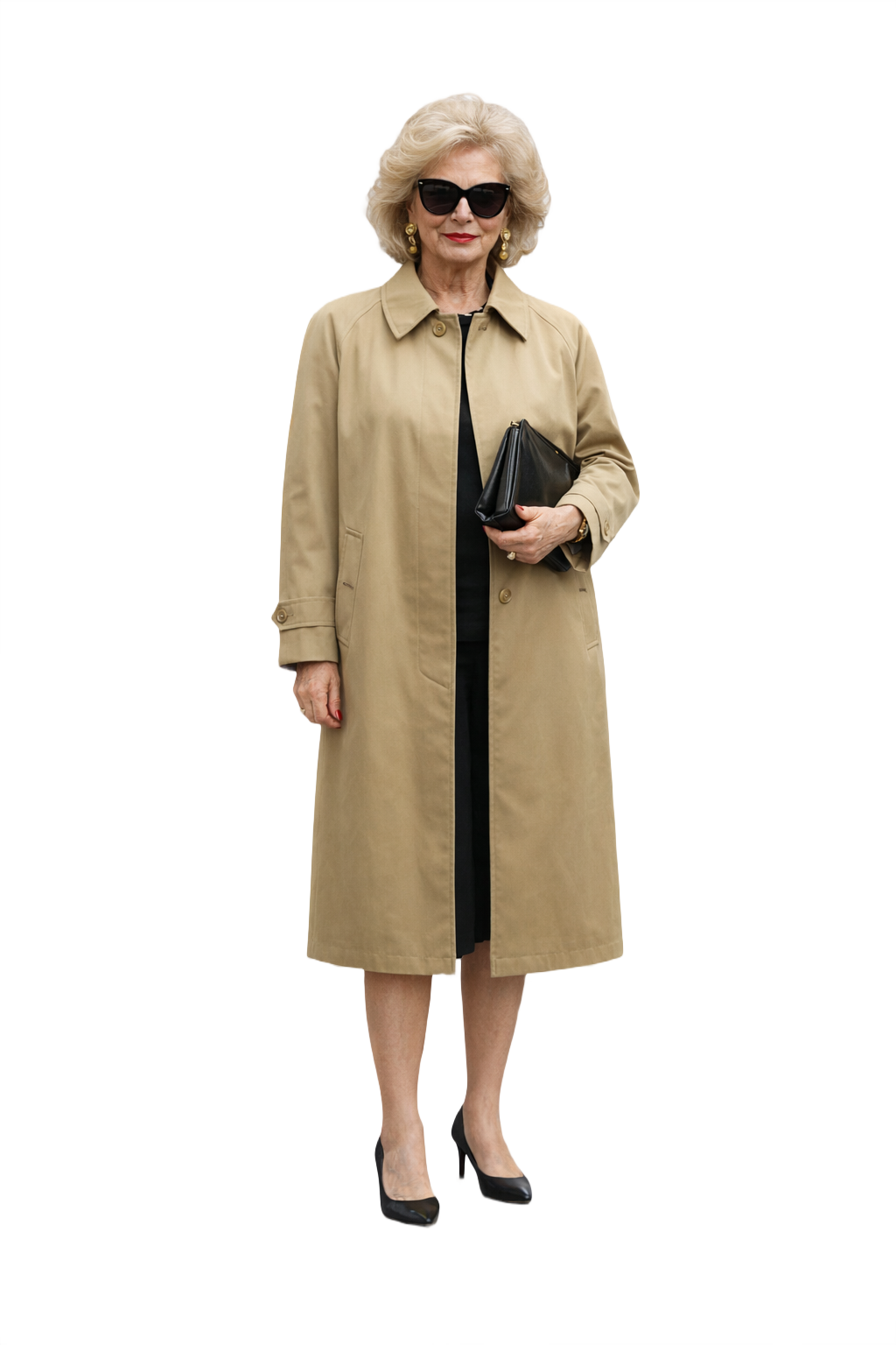 1980s Khaki Cotton Coat - Model