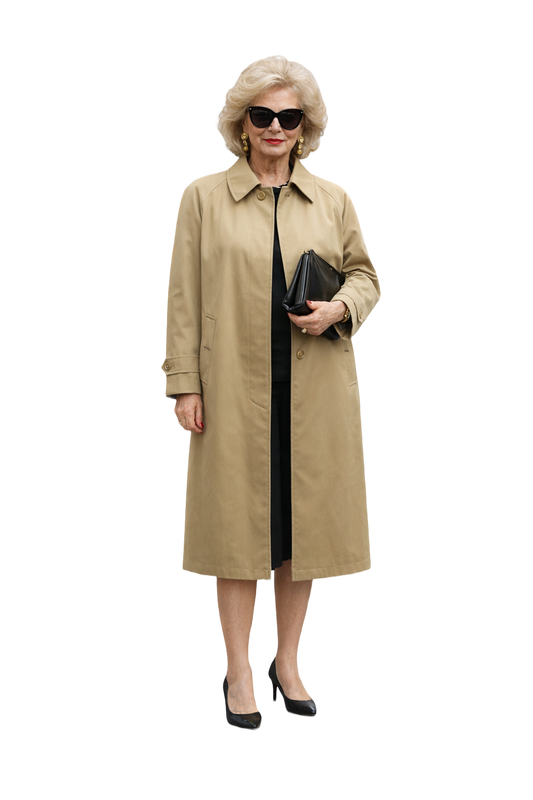 1980s Khaki Cotton Coat - Model