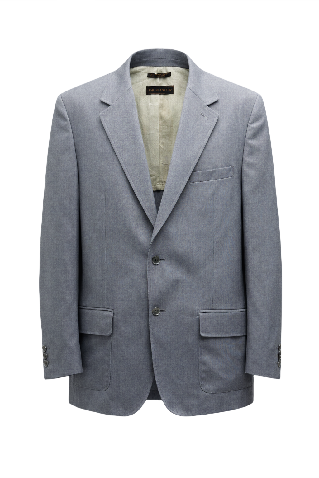 [1970s] Grey Wool Blend Blazer - Front View