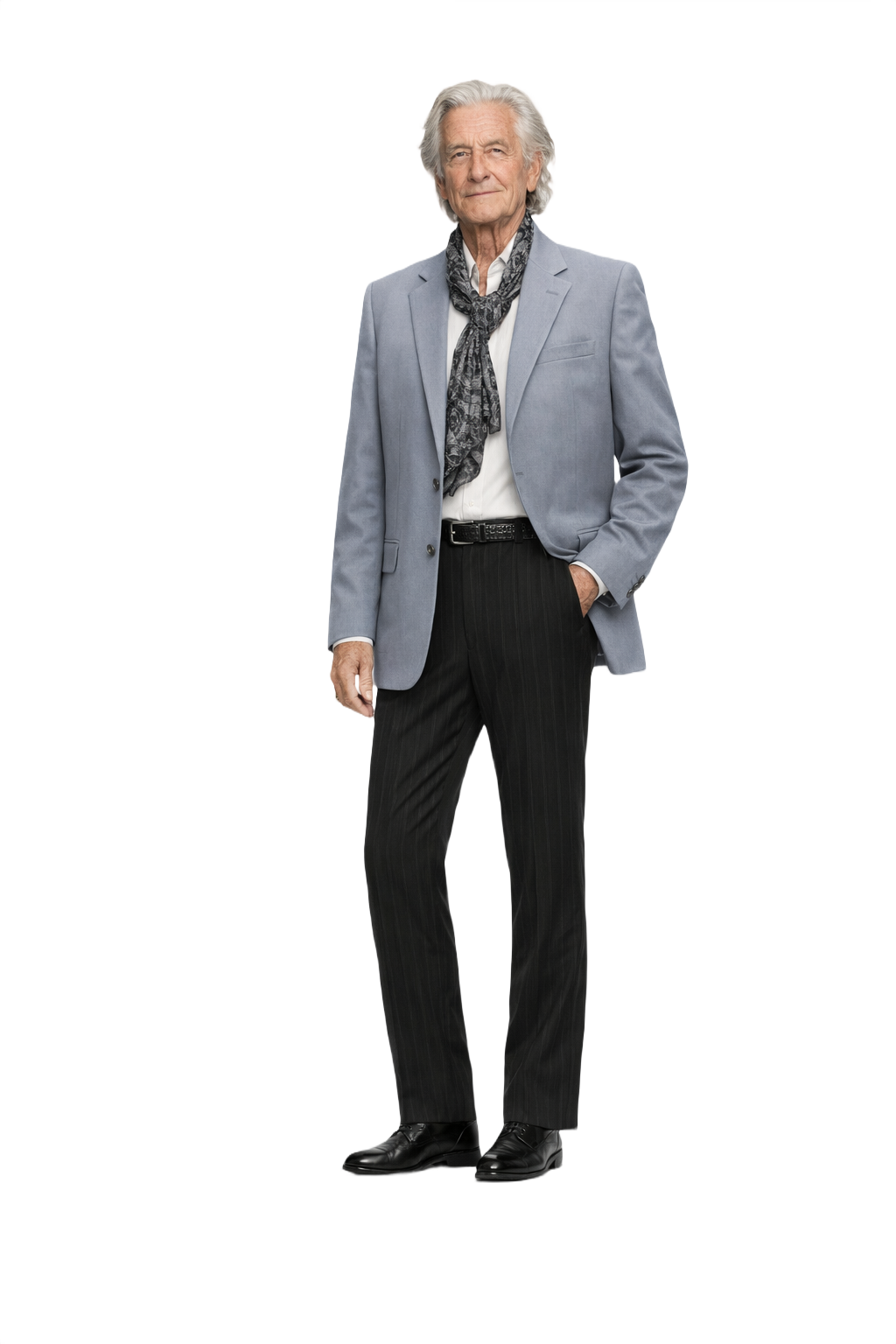 [1970s] Grey Wool Blend Blazer - Model