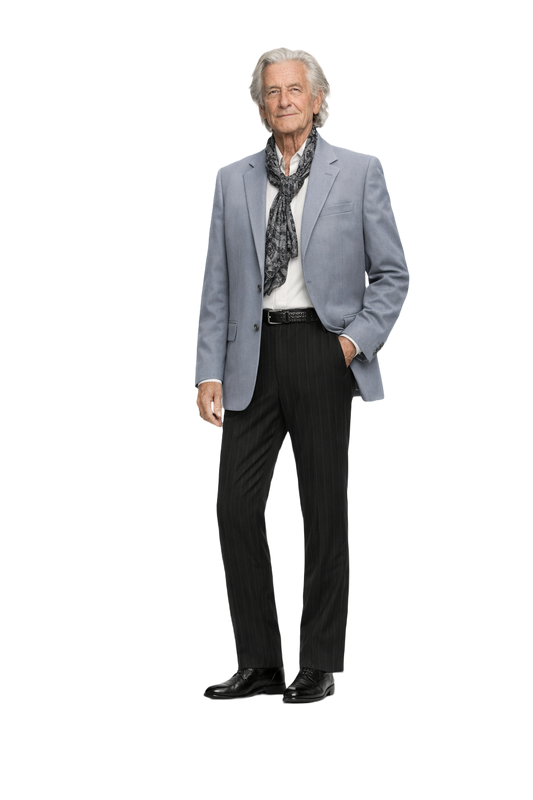 [1970s] Grey Wool Blend Blazer - Model