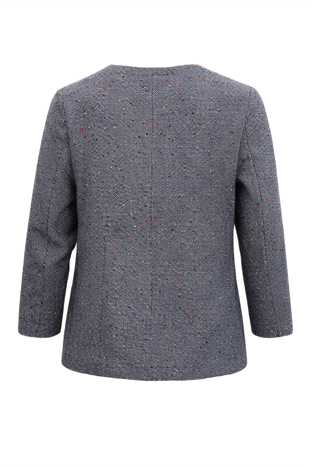 1960s Black and White Wool Blend Blazer - Back View