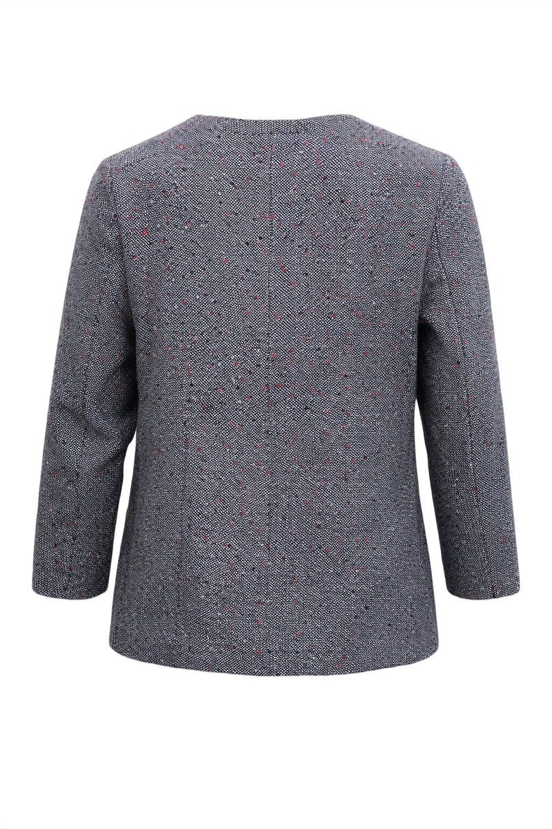 1960s Black and White Wool Blend Blazer - Back View