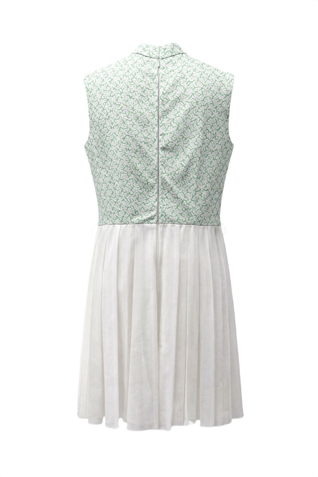 1960s Green Cotton Blend Dress - Back View