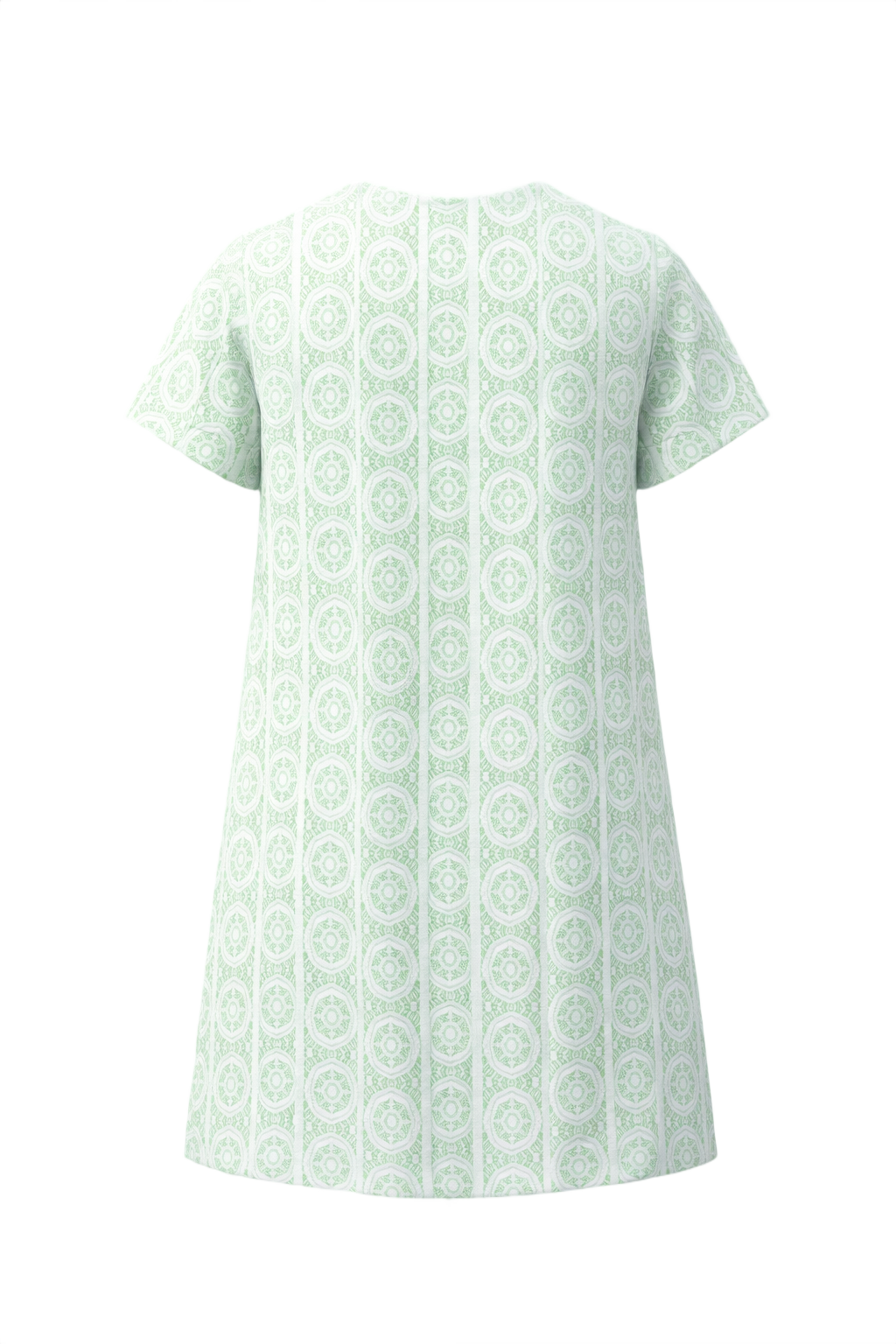 1960s Green Cotton Shift Dress - Back View