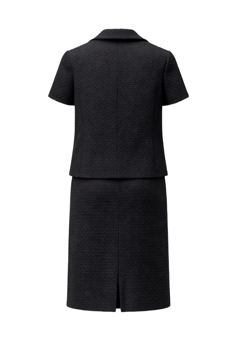 1960s Black Unknown Blouse and Skirt Set - Back View