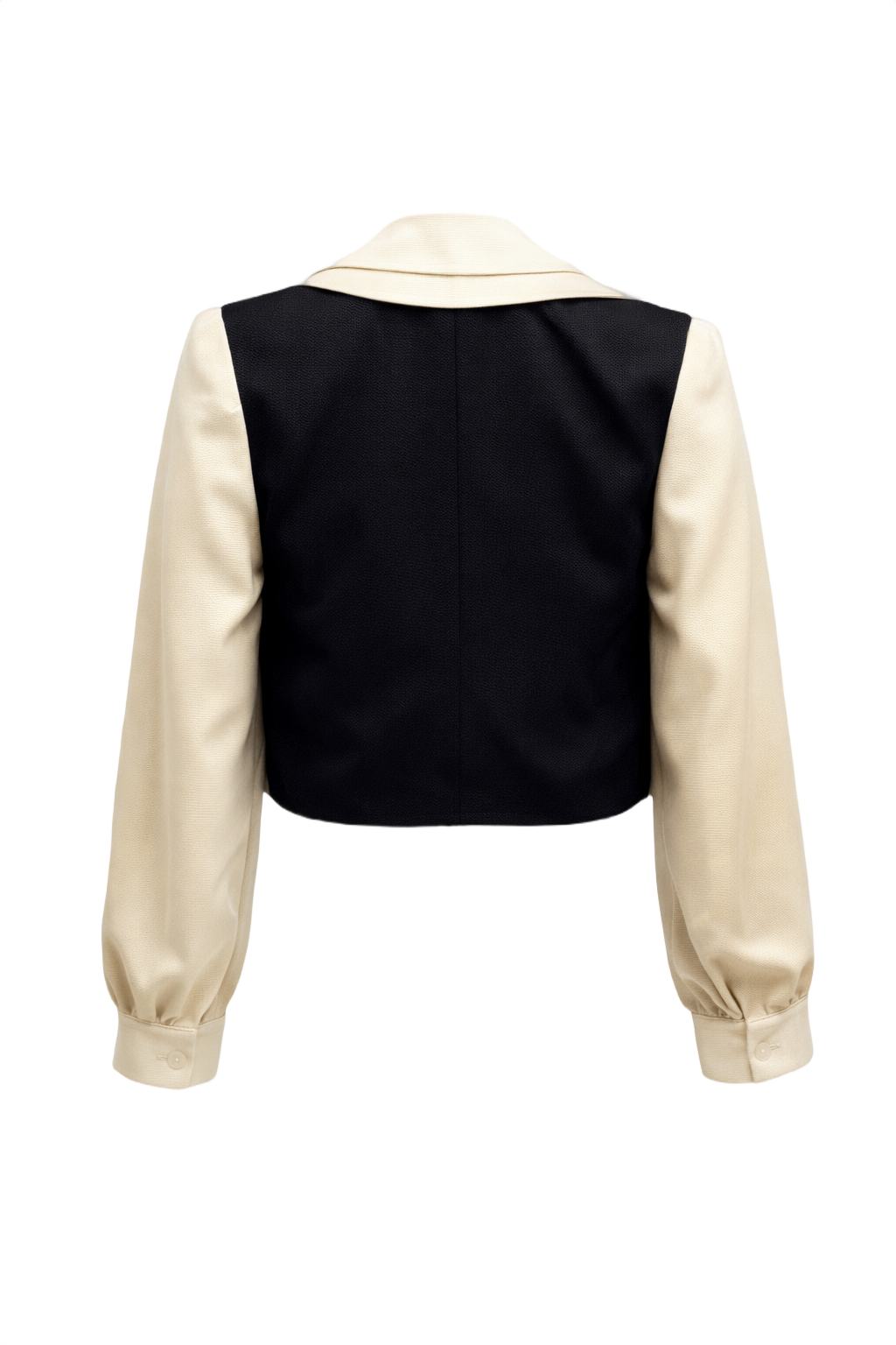 1980s Cream Polyester Jacket - Back View