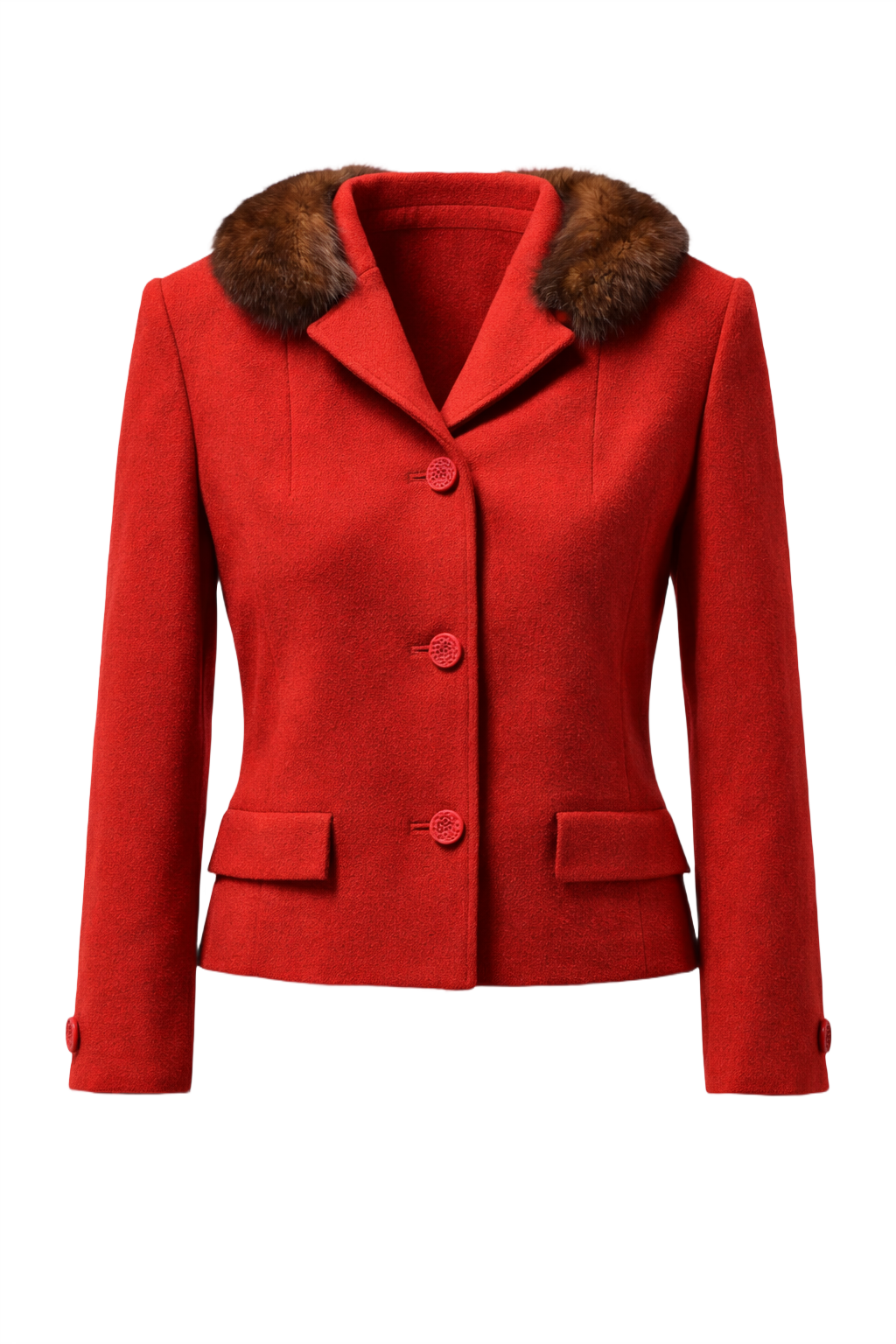 1960s Red Wool Jacket - Front View