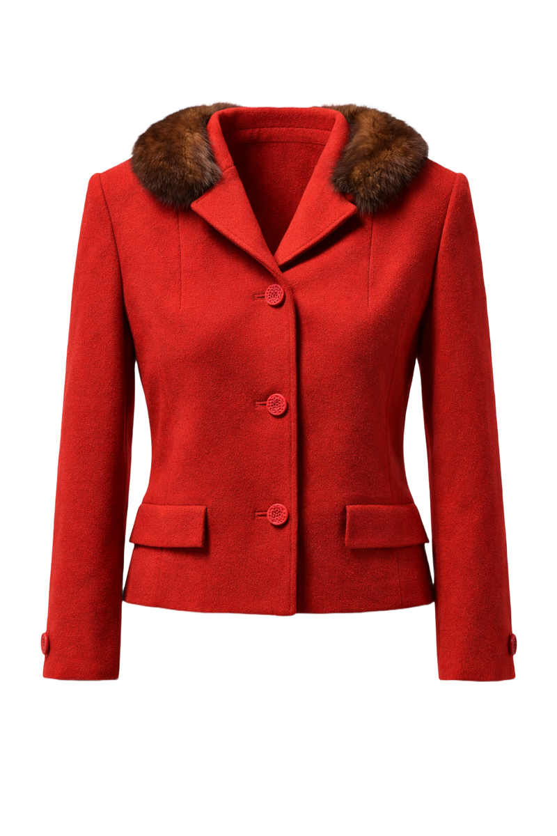 1960s Red Wool Jacket - Front View