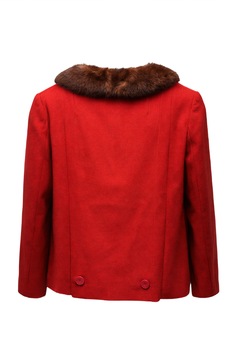 1960s Red Wool Jacket - Back View