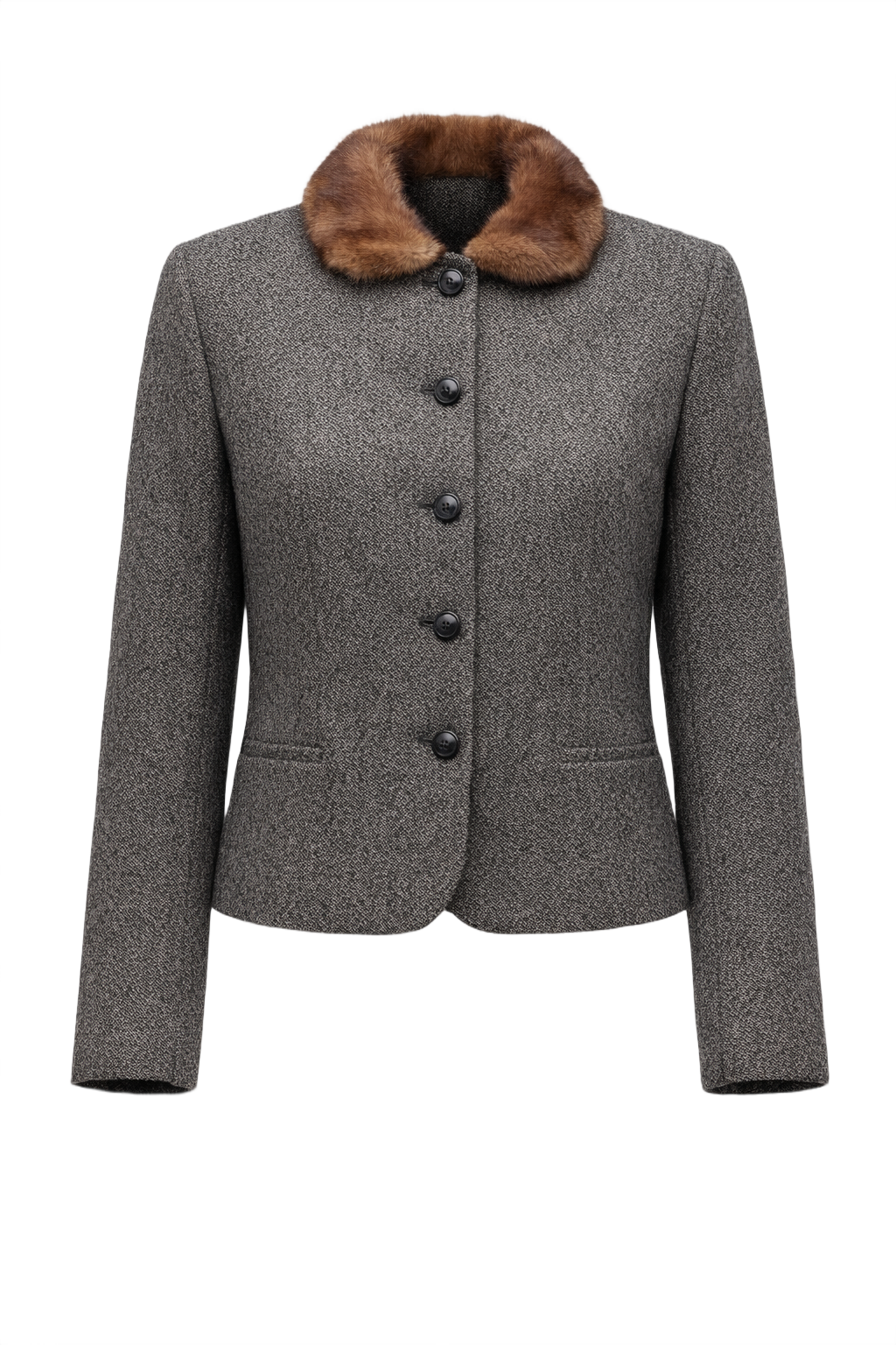 1960s Gray Wool Jacket - Front View