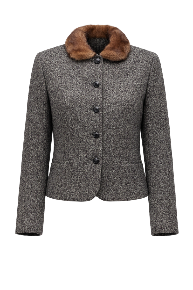 1960s Gray Wool Jacket - Front View