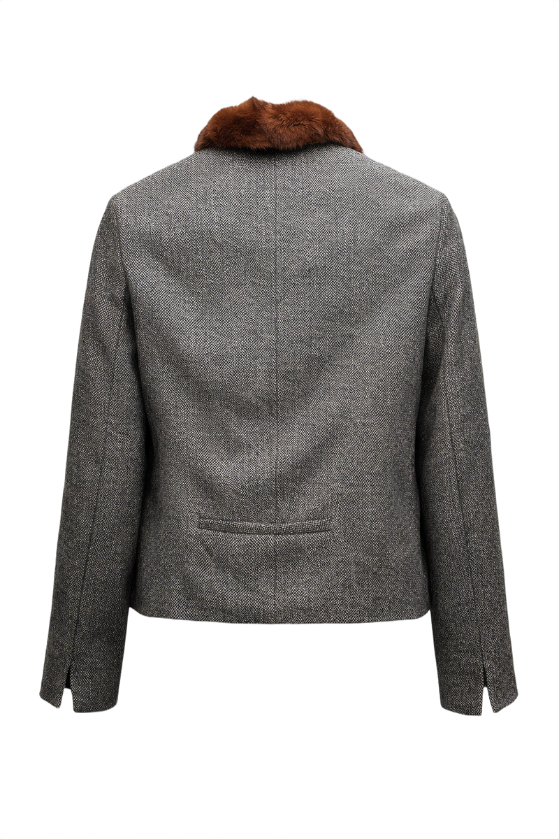 1960s Gray Wool Jacket - Back View