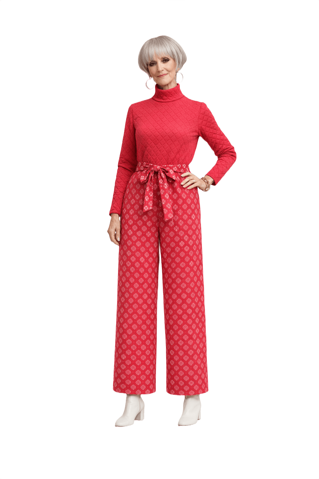 1960s Red Unknown Dress - Model