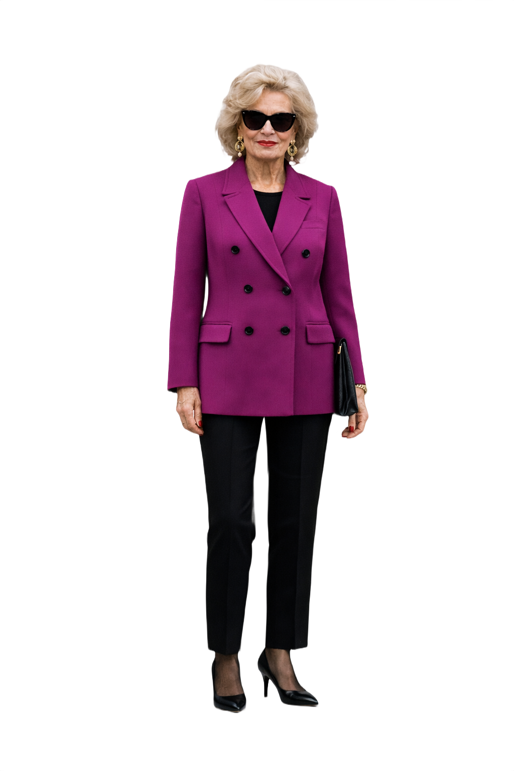 1980s Purple Wool Blazer - Model