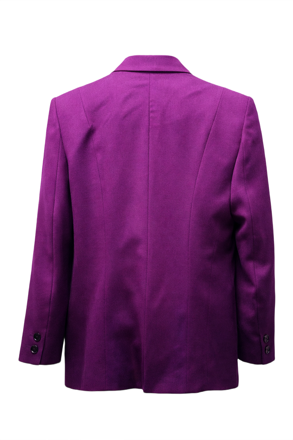 1980s Purple Wool Blazer - Back View
