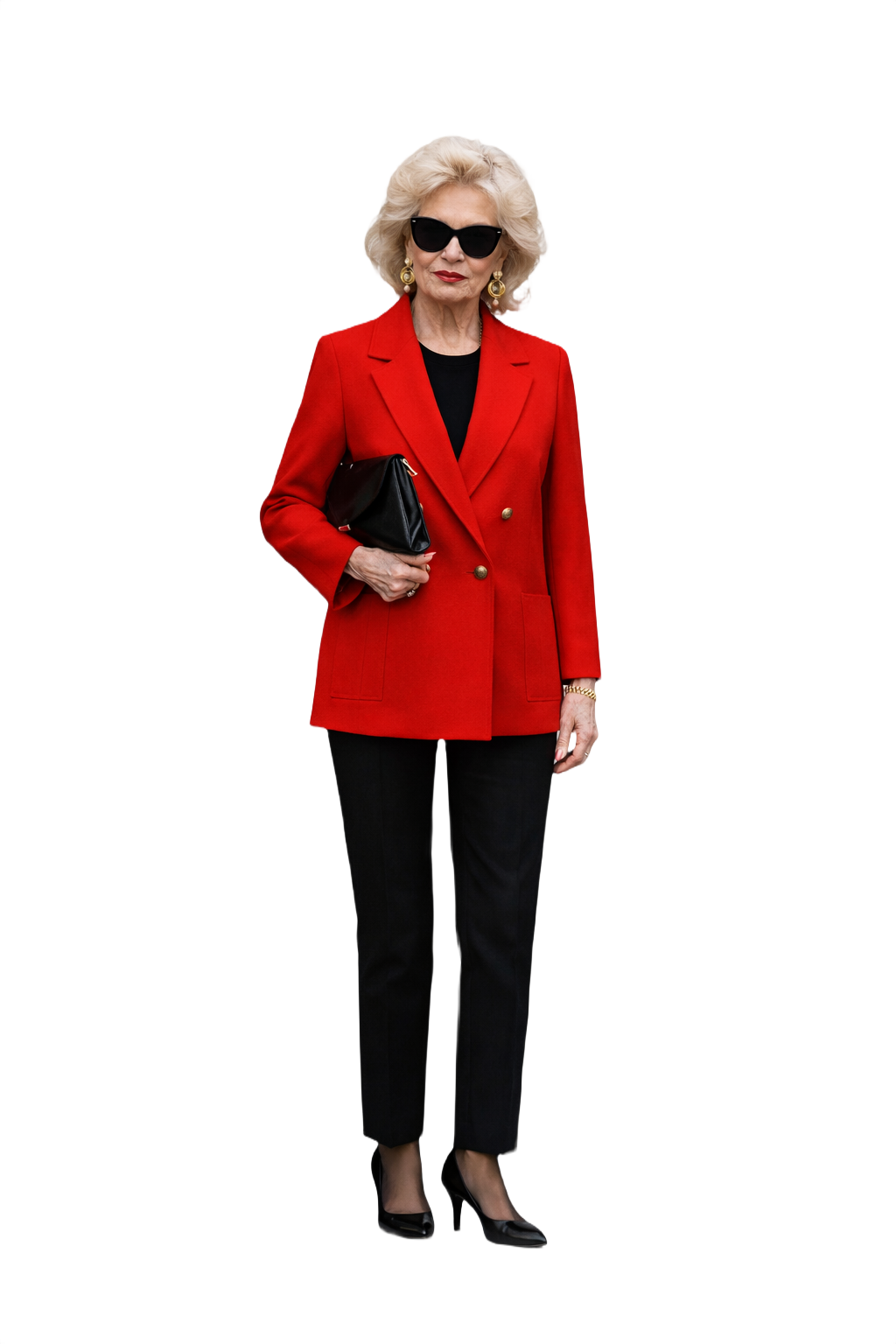 1980s Red Wool Blazer - Model