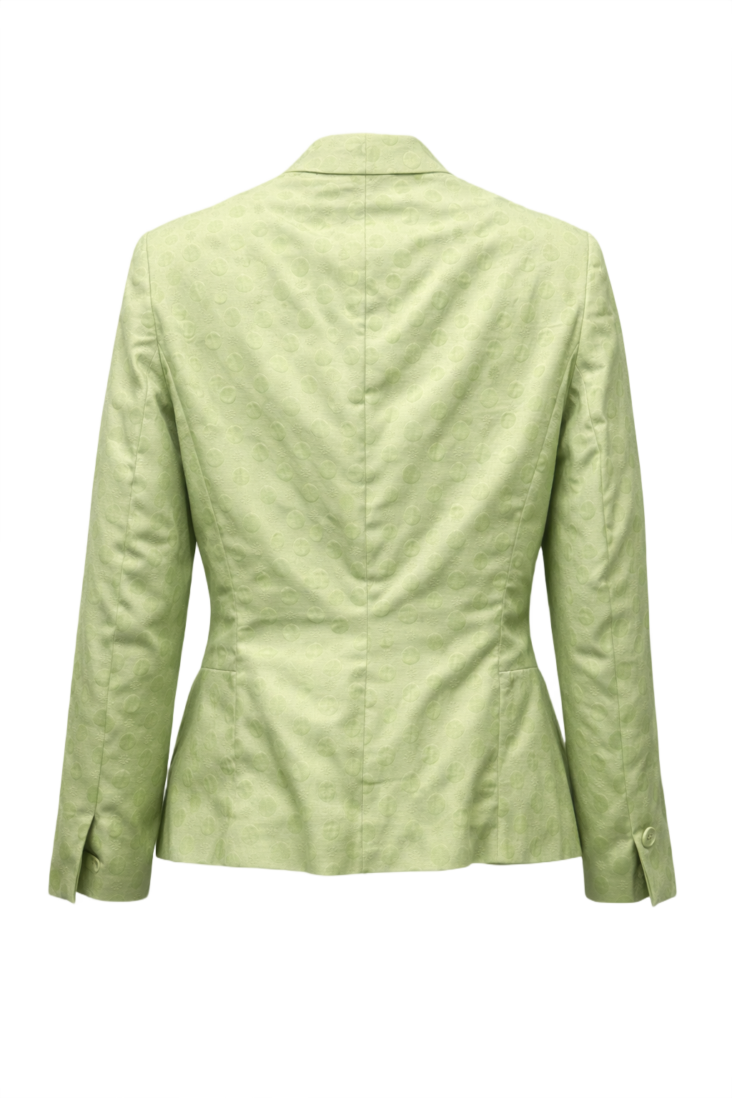 1980s Light Green Silk Blazer - Back View