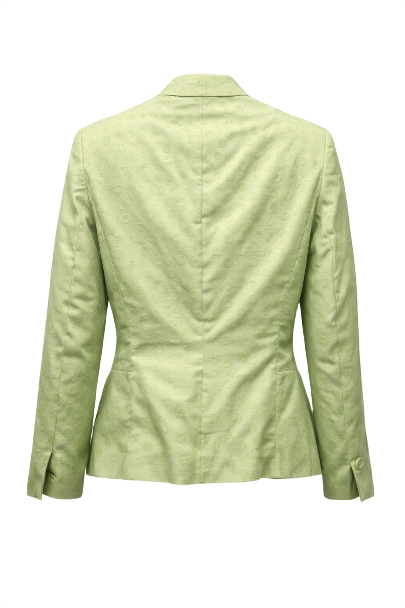1980s Light Green Silk Blazer - Back View