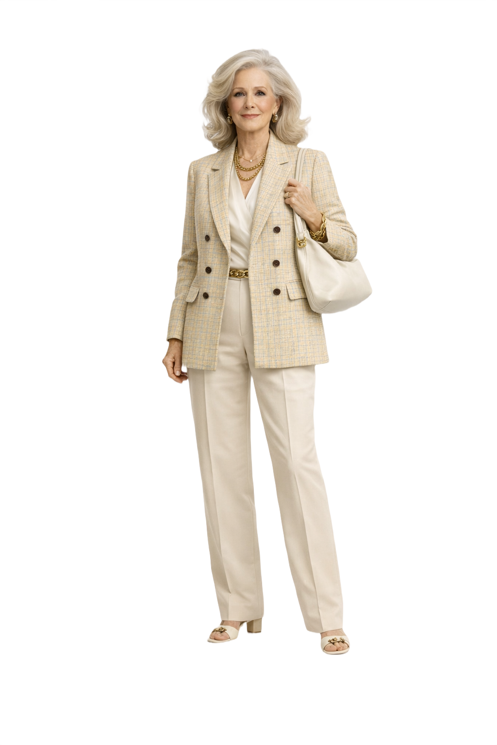 1970s Beige Wool Blazer - Model